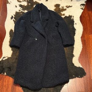 Zara navy Teddy Coat